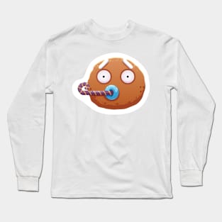 Christmas Sticker, Ginger Man Sticker Long Sleeve T-Shirt